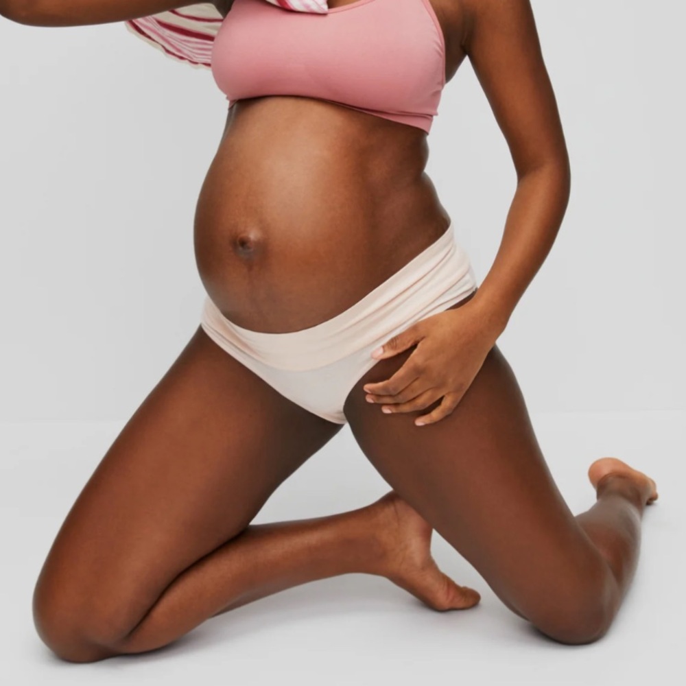 Motherhood Maternity Fold Over Maternity Panty - Porcelain Pink in XL